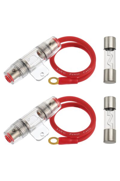 KASTWAVE 8 AWG Power Wire Kit (1ft) with 100A AGU Fuse Holder – Oxygen-Free C...