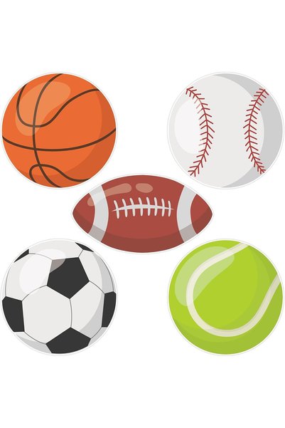 Generic 50 PCS Sport Balls Cutouts for Bulletin Board Decorations, Assorted S...
