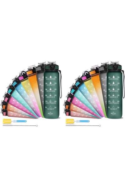 Generic Unbreakable Water Bottle 1 Litre with Motivational Time Marker, Leakp...