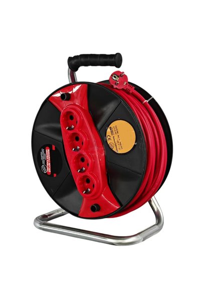 UNİBOX Prelungitor electric pe rola tambur 50m, 3x1.5mm, 4 prize cu impamanta...
