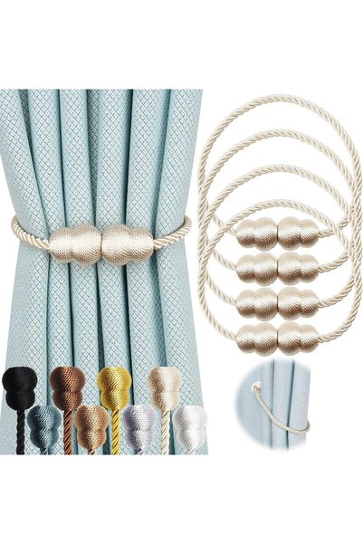 Generic Magnetic Curtain Tiebacks 4 Pack Rope Decorative Curtain Tie Backs El...