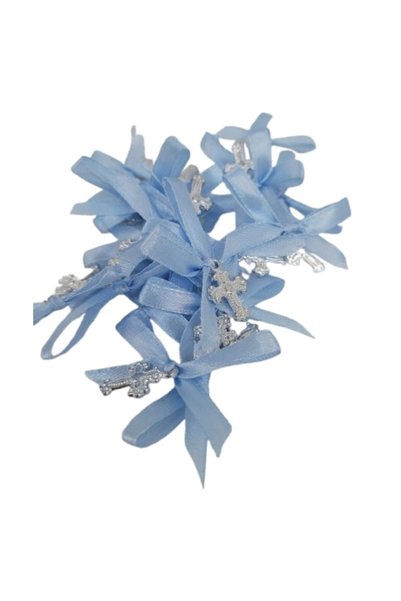 OEM Set of 20 small crosses, for baptism, light blue color