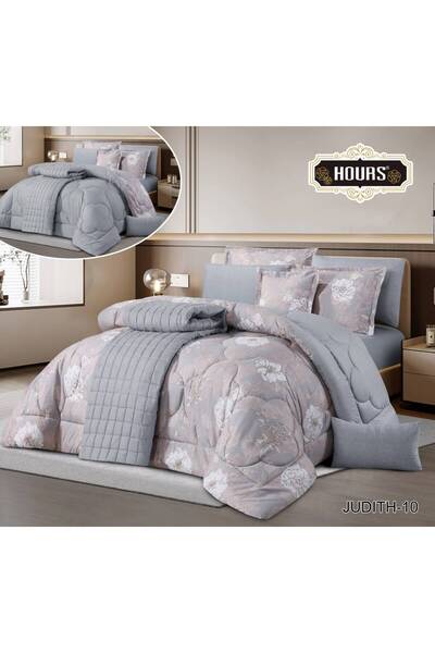 HOURS Horus 8-Piece Quilt Set Microfiber Soft Brushed Double-Sided Quilt Syst...