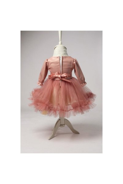 OEM Rochie de botez pentru fete, Fluture Regal, detalii elegante, roșu, 56-62 cm