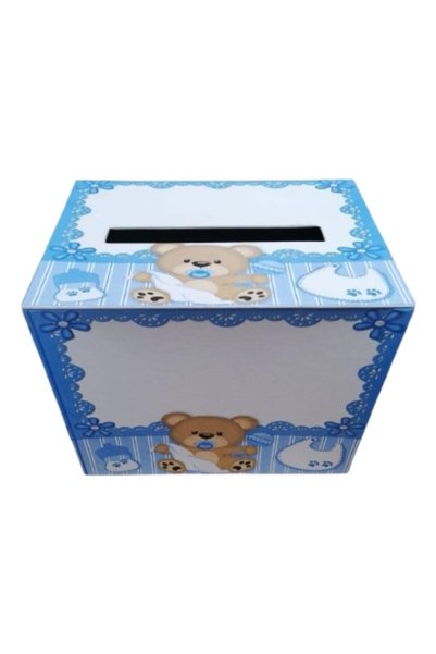 OEM Cutie cadou pentru botez din carton cu imprimeu albastru