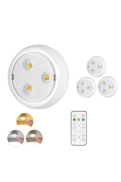 NIUBIER LED Puck Light (3Pack), Stick on Lights, Under Cabinet Lighting, Idea...