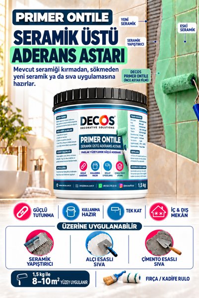 DECOS PRIMER ONTILE - Seramik Üstü Aderans Astarı 1,5 kg - Seramik ve Fayans ...
