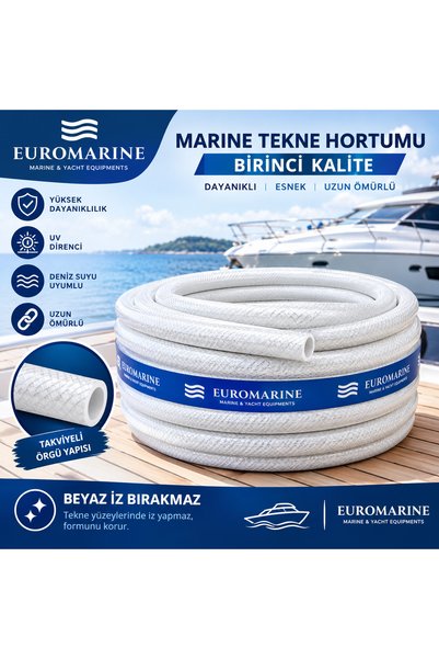 EUROMARİN Euro Marine Marine Tekne Yıkama Hortumu 30 mt Beyaz