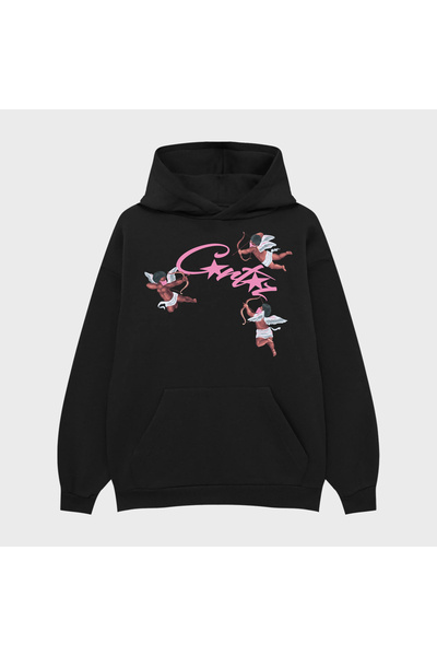 PURE EFFECT Unisex Corteiz Angels Printed 3 Threaded Hoodie Sweatshirt