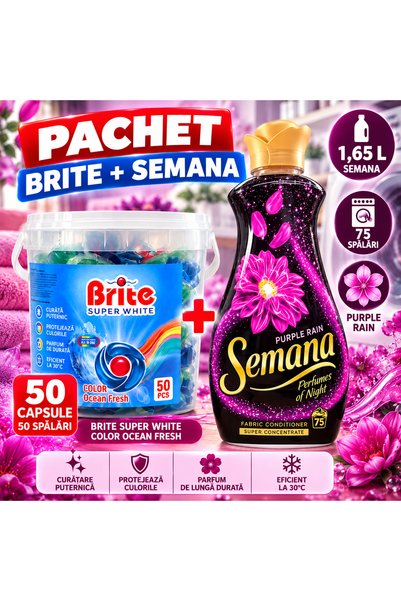 Semana Pachet Brite 50 capsule + balsam Purple Rain
