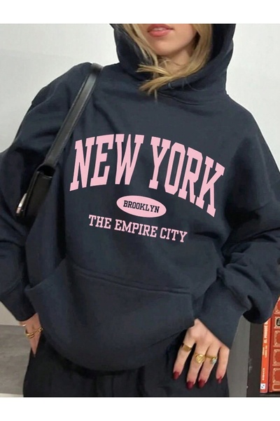 Vordevia Njujorkski pamučni sweatshirt sa 3 niti i uzdignutim slovima, veće v...
