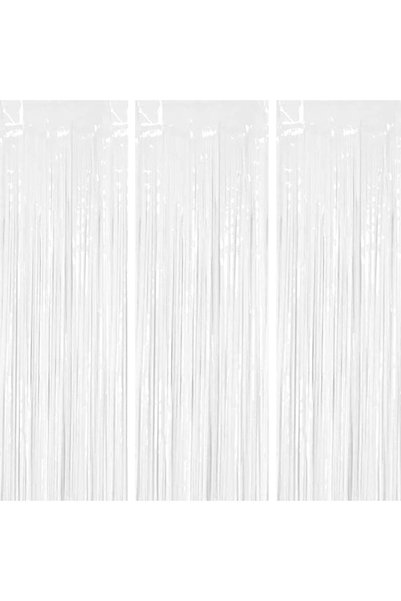 Generic Pack of 3 Foil Fringe Curtains Backdrop Party Decoration, Metallic Ti...