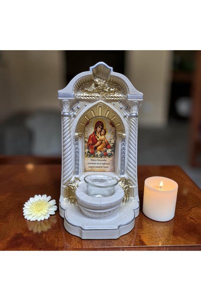 OEM Candelă ceramică Maica Domnului CDL0146-MDA albă