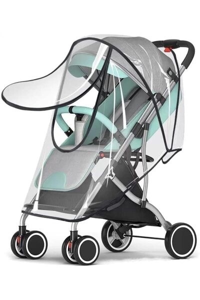 KASTWAVE غطاء عالمي مقاوم للرياح لعربات الأطفال والعربات المتحركة، شفاف للحما...