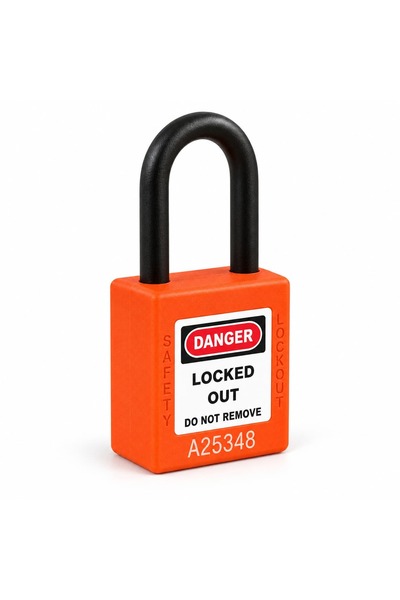 Generic Brand قفل أمان - Safety Padlock بحلقة نايلون قصيرة 38 مم – برتقالي