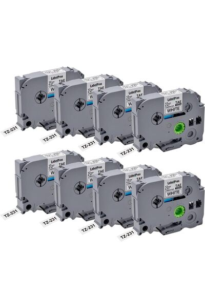 Generic شريط ملصقات TZe-231 متوافق مع طابعات Brother P Touch، شريط أسود على خ...