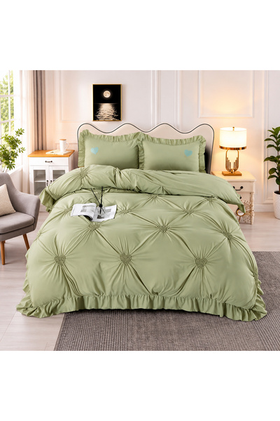 Frasin Select Lenjerie de pat premium, cu inimioare brodate, Soft-Touch, 4 pi...