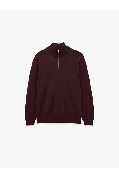 Koton Cotton Long Sleeve Half Zip Knitwear Sweater