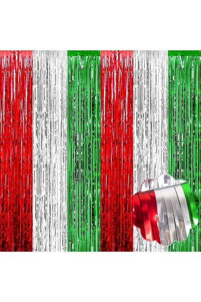 Generic Pack of 3 Foil Fringe Curtains Party Decoration, Metallic Tinsel Curt...