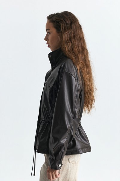 Antioch Faux Leather Bomber Jacket