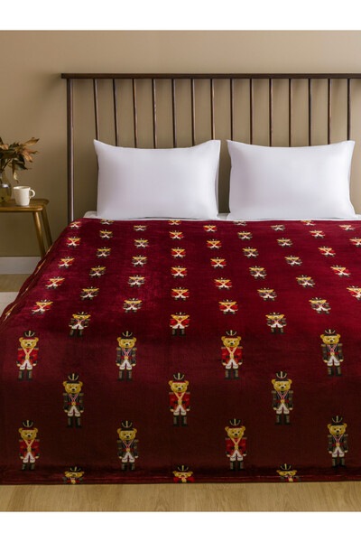 LC Waikiki Mixed Bear Teddy Printed Double Plush Blanket