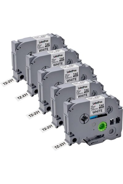Generic شريط ملصقات TZe-231 متوافق مع طابعات Brother P Touch، شريط أسود على خ...