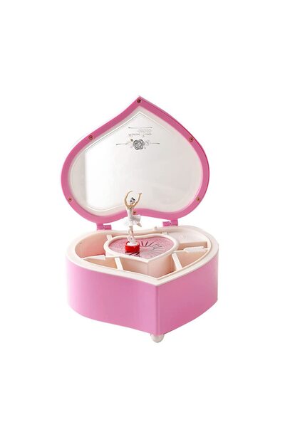 SKEIDO Heart Shaped Dancing Ballerina Music Box Musical Jewelry Box Girls Kid...