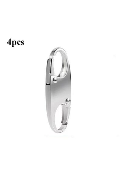 Choice Silver 4pcs New Metal Detachable Carabiner Clips Alloy Zipper Lock Cli...