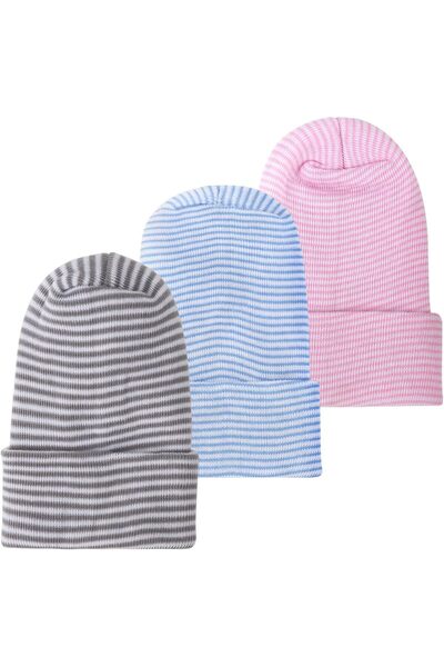 Generic 3 Pack Newborn Hospital Hat Infant Baby Hat Cap Soft Cute Nursery Bea...