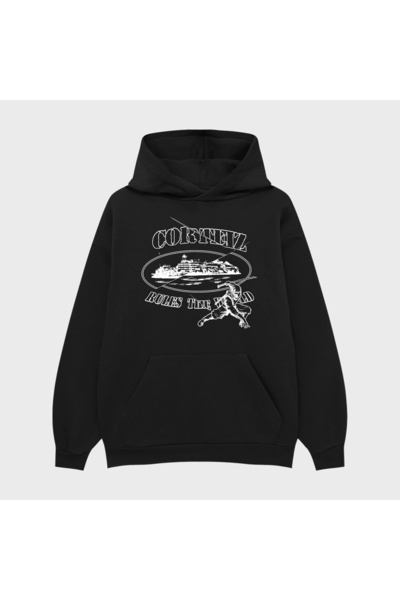 PURE EFFECT Unisex Corteiz Ninja Printed 3 Threaded Hoodie Sweatshirt