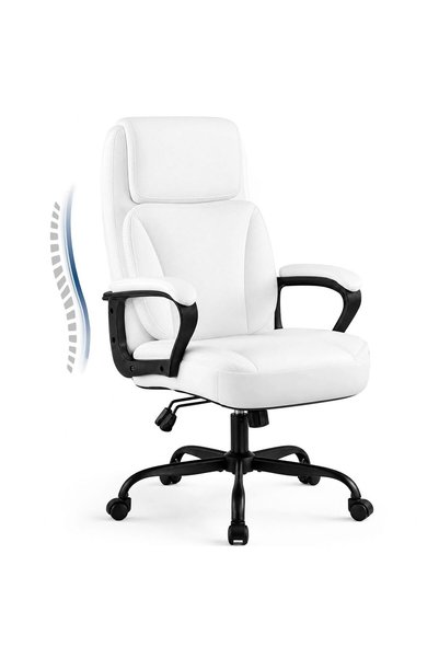 subminimal Executive Office Chair, Ergonomic PU Leather Desk Chair with Wide ...