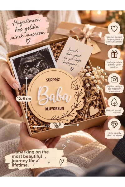 SOLIS DESIGN Natural Wood You'Re Becoming a Dad Surprise Gift Plaque |   The Good News of Pregnancy