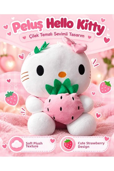 Hepsilazım Toy Hello Kitty Plush Large Size Soft Cute Gift Playmate 40 cm
