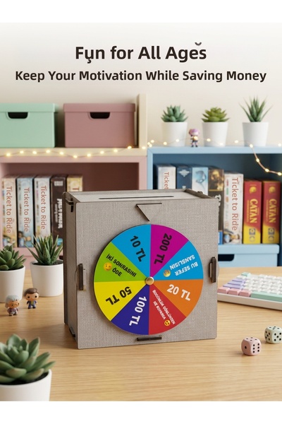 Generic Fun Savings Wheel Felek Wooden Money Saving Box