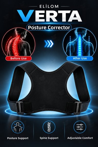 elilom Sportsman's Upright Posture Corset Unisex Shoulder Back Supporter Anti...