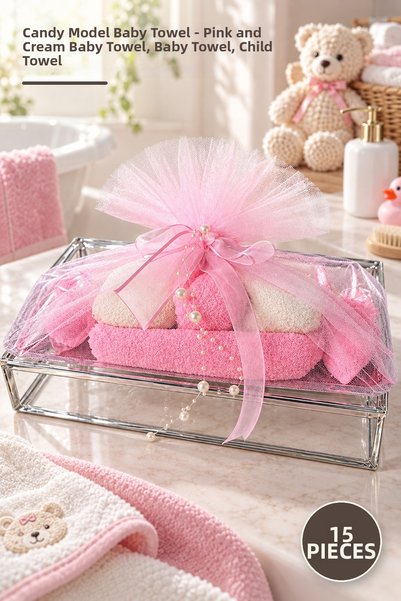 Yenilig 15 Pieces of Candy Model Baby Towels – Baby Towel Pink and Cream, Bab...