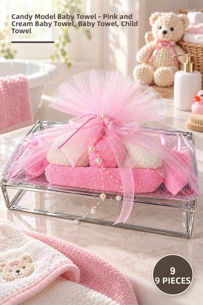 Yenilig 9 Pieces of Candy Model Baby Towel – Baby Towel Pink and Cream, Baby ...
