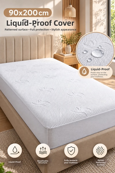 Federico Fabrizio Wellnes White Cotton Patterned 90 X 200 cm Soft Surface Liq...