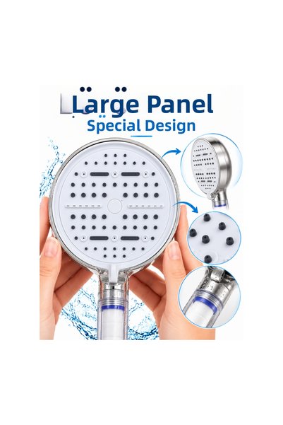 kumkumticaret 6-Mode Filtered Shower Head Large Panel Water-Saving Multi-Func...
