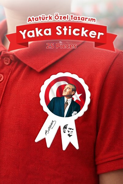 MSticker 29 October Special Lapel Sticker (Kokart) – Atatürk Themed Adhesive ...