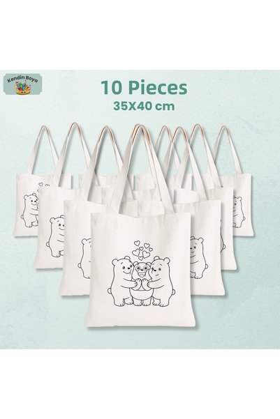 Cemira 10 Pieces of Paintable Cloth Bags - Hobby Painting Bag