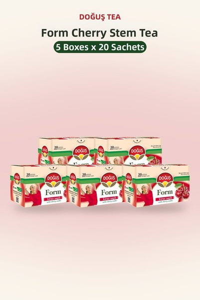 Doğuş Çay Form Kiraz Saplı Çay 20 Filtered Tea Bags X 5 Boxes