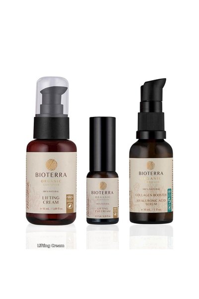Bioterra مجموعة العناية بالكولاجين والشد المضادة للتجاعيد - سيروم حمض الهيالو...