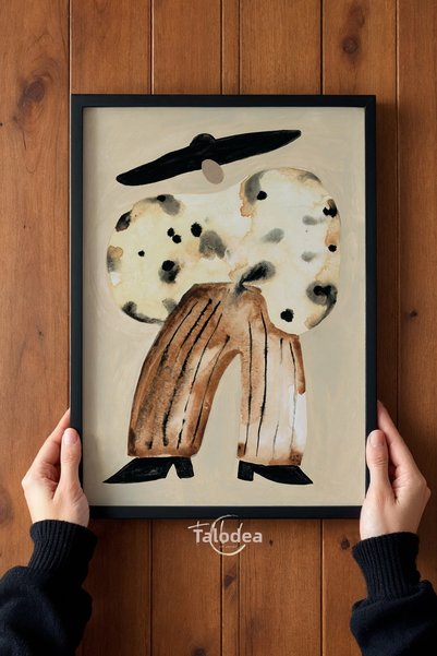 tablodea Cody Abstract Western Painting – Premium Printed Natural Wood Framed...