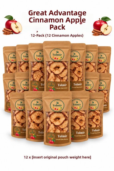 Tolmir Cinnamon Dried Apples 50 g × 12 Pieces – Advantage Pack of 12 600 g