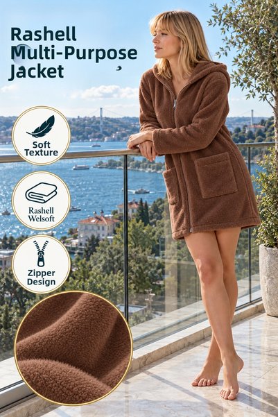 TEXTİLES MAGİC LAMP Rashell Welsoft Multi-Purpose Jacket Bathrobe Dressing Go...
