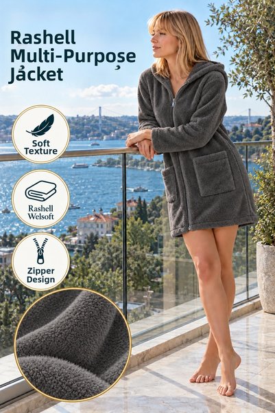 TEXTİLES MAGİC LAMP Rashell Welsoft Multi-Purpose Jacket Bathrobe Dressing Go...