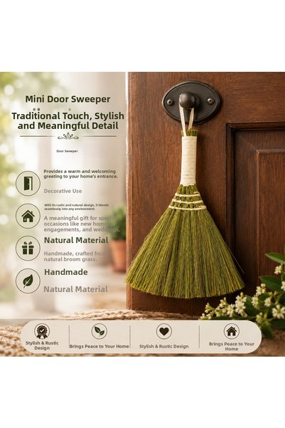 INURA GLOBAL Decorative Door Ornament with Broom Straw Handle