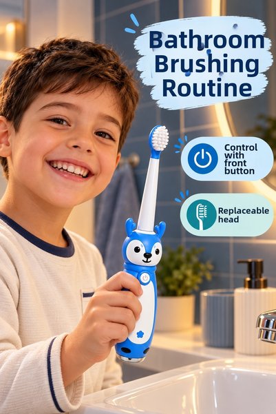 OEM Electric Toothbrush Blue Body with Two Replacement Heads