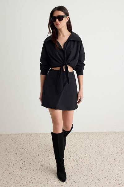 Trendyol Collection Black Plain Short / Mini Woven Dress Twoaw27El00102 Witho...